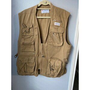 Vintage FujiFilm Mens Utility Vest Sz. XL Khaki Photography Fishing Pockets